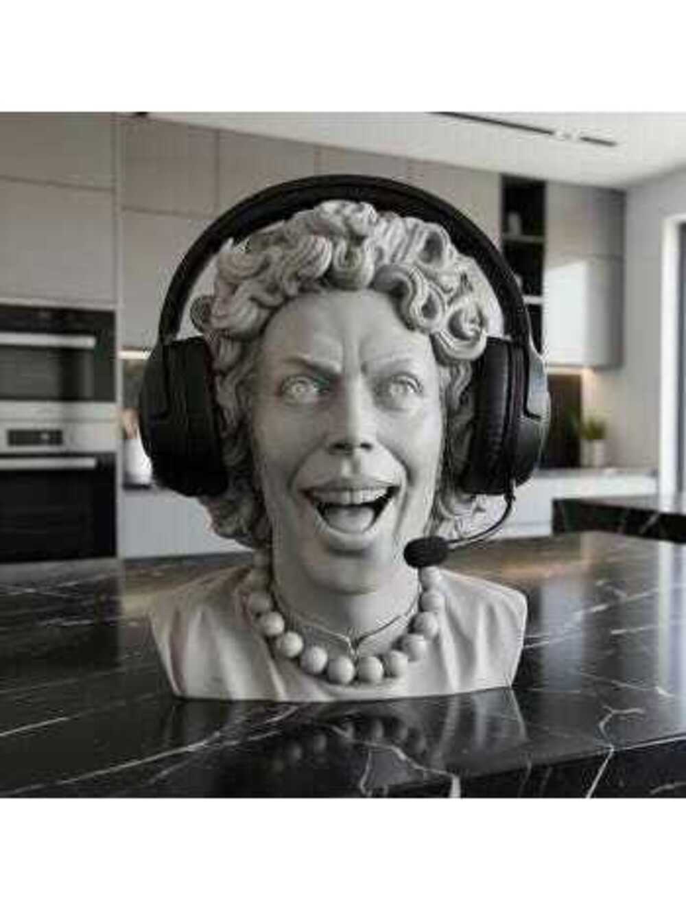 Frank-N-Furter Headphone Stand, Rocky Horror Headset Holder with Tim Curry Bust